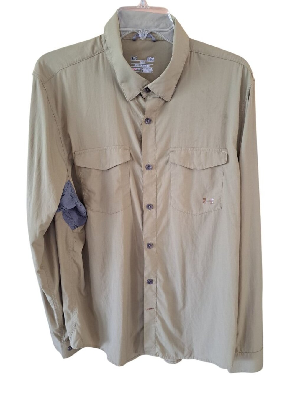 Under Armour Mens HeatGear Payload Button-Down Long Sleeve Work Shirt Loose L
